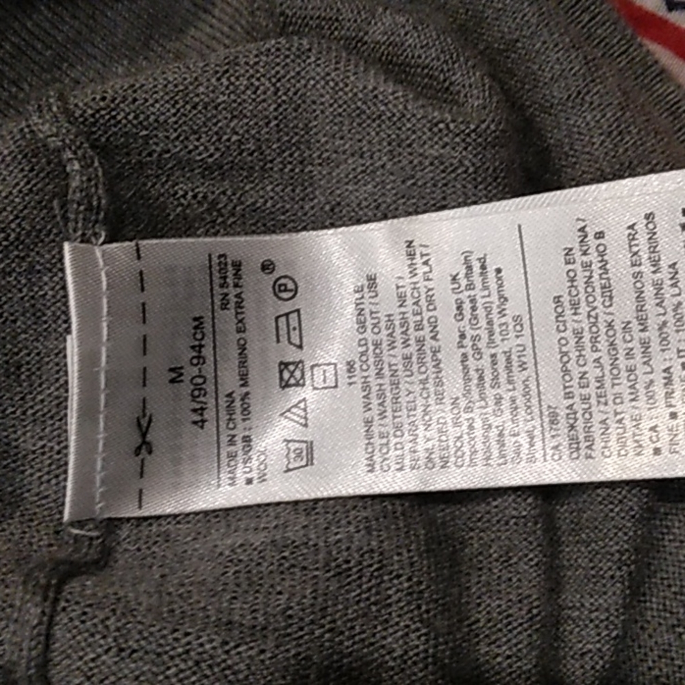 Banana Republic gray merino wool sweater Size Medium - Picture 5 of 8